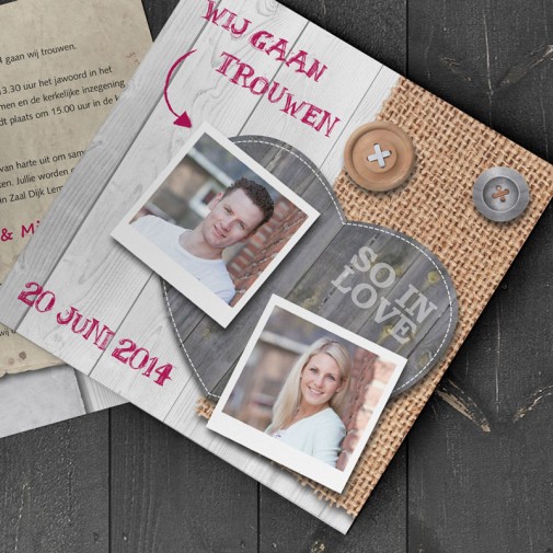 Romantisch trouwkaartje