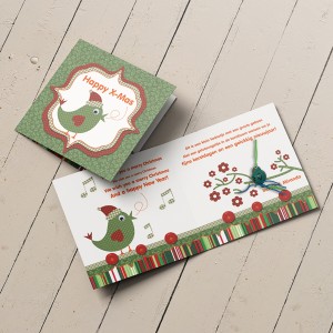 kerstkaart met gelukshanger