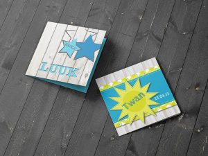 Geboortjekaartje Luuk en Twan