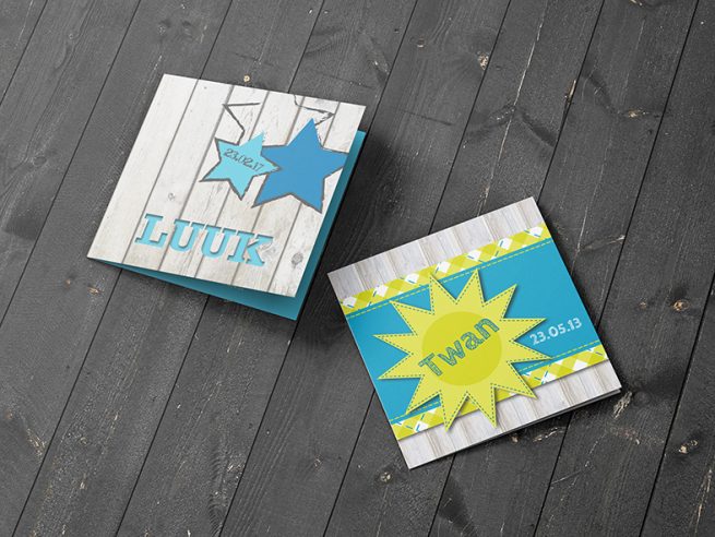 Geboortjekaartje Luuk en Twan