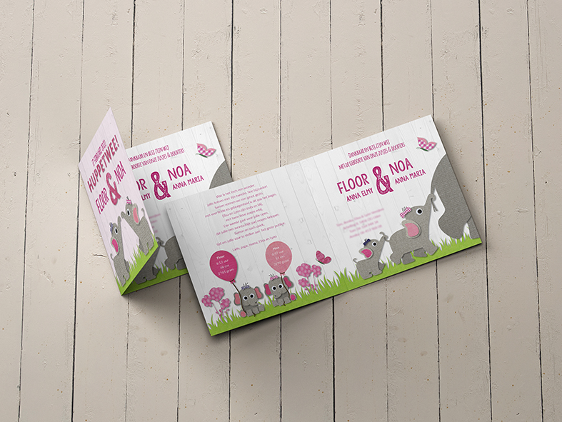 geboortekaartje Tweeling