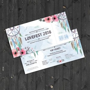 Trouwticket in Bohemian style