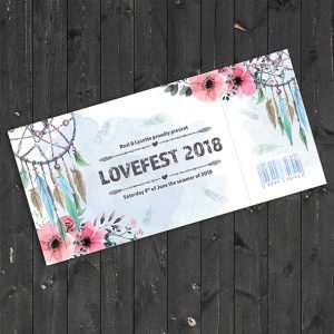 Trouwticket in Bohemian style